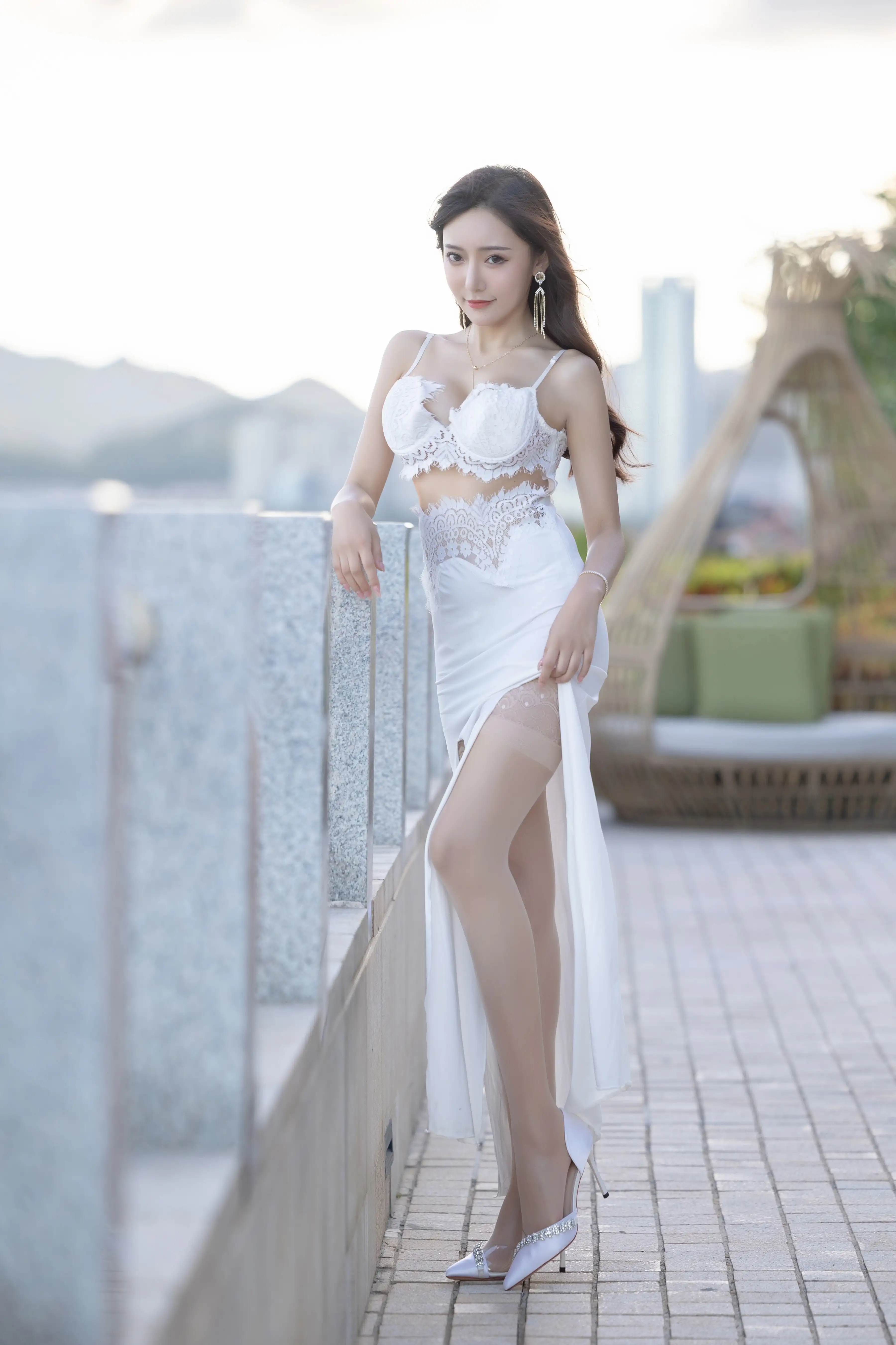 王馨瑶_NO.017_内购无水印_NO.4004_白色裙子灰色旗袍_ - M940.COM 内部私购-第6张